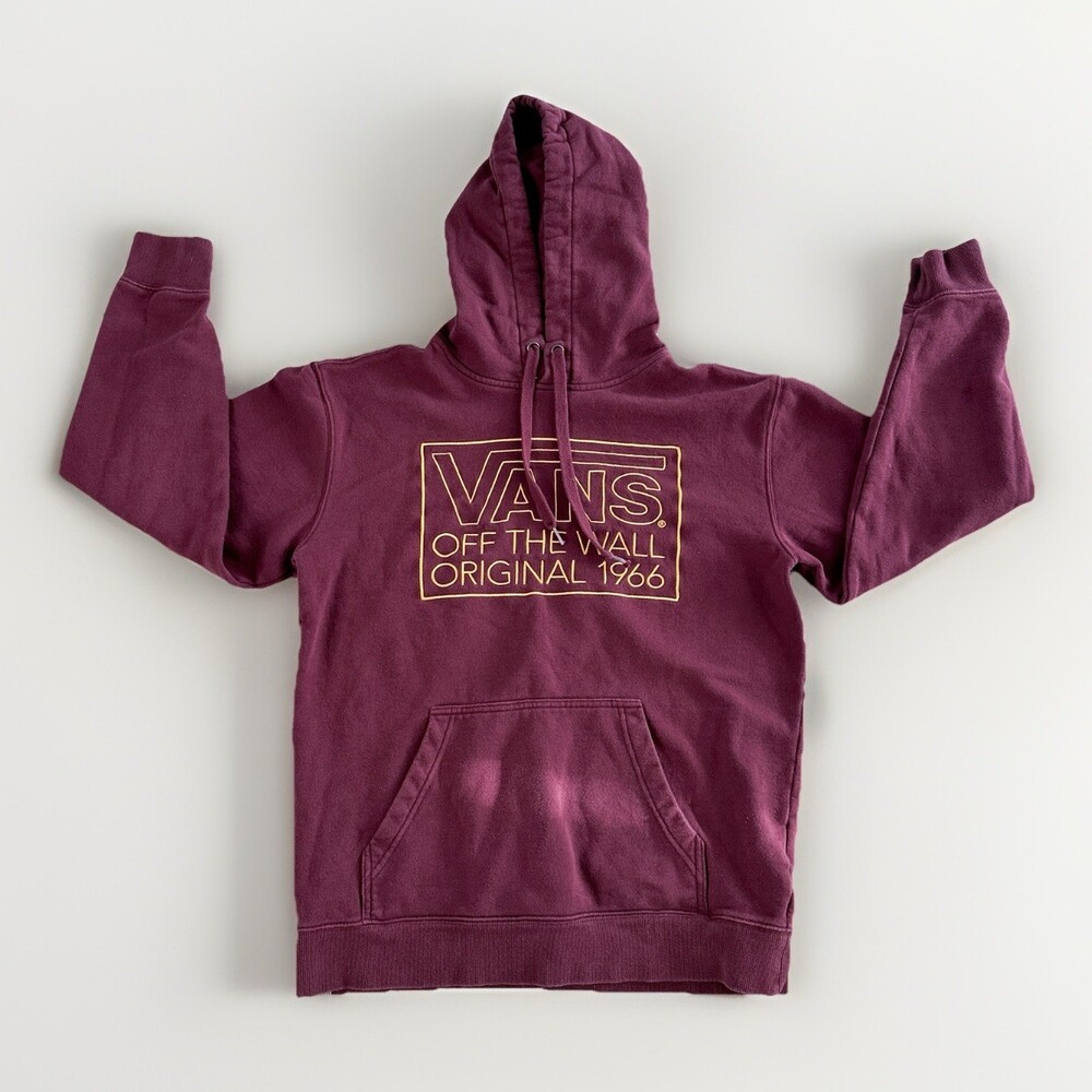 Vans Off The Wall Original 1966 Logo Sweater Hoodie Maroon Surf Skate